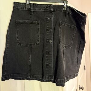 Just USA Black Denim Mini Skirt